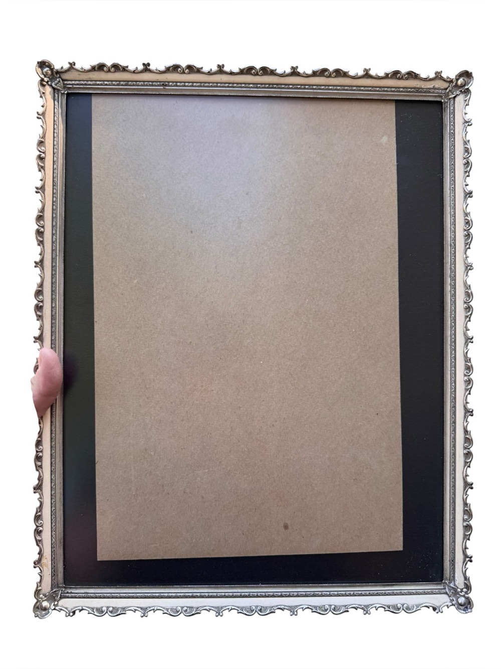 Vintage Ornate Metal 11 x 14 Frame Gold Tone White Photo Picture Frame